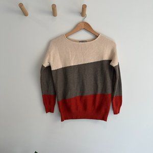 Evolution Women's Colorblock Ribbed Fall Sweater, Size S